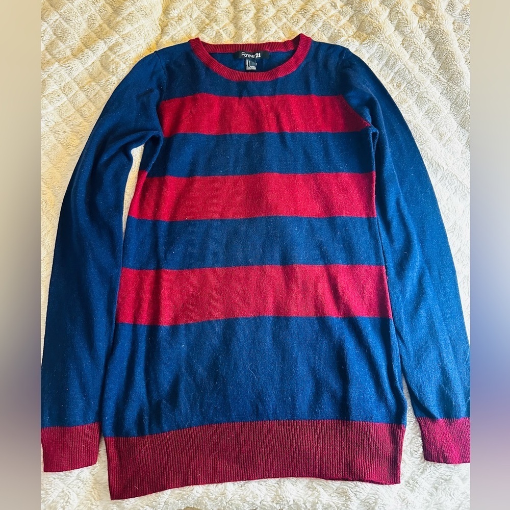 Forever 21 Burgundy and Navy Sweater
